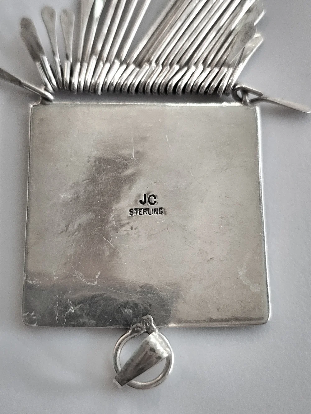 Southwestern Sterling Silver Etched Fringe Pendant